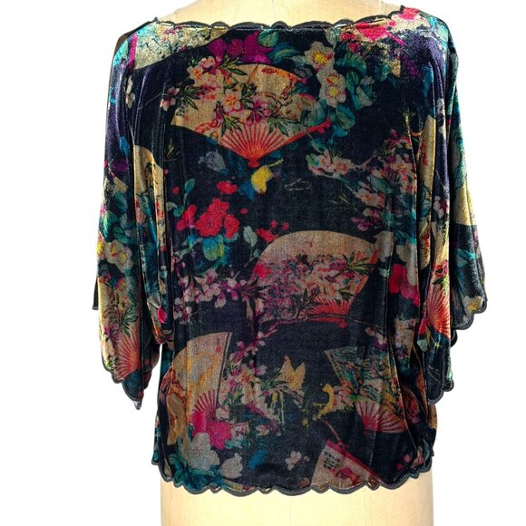 Johnny Was velvet crop top with dolman sleeves Size XS - Picture 4 of 6